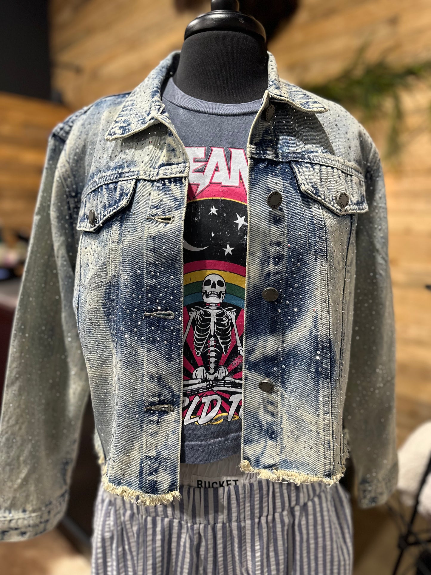 Rhinestone Crop Jacket
