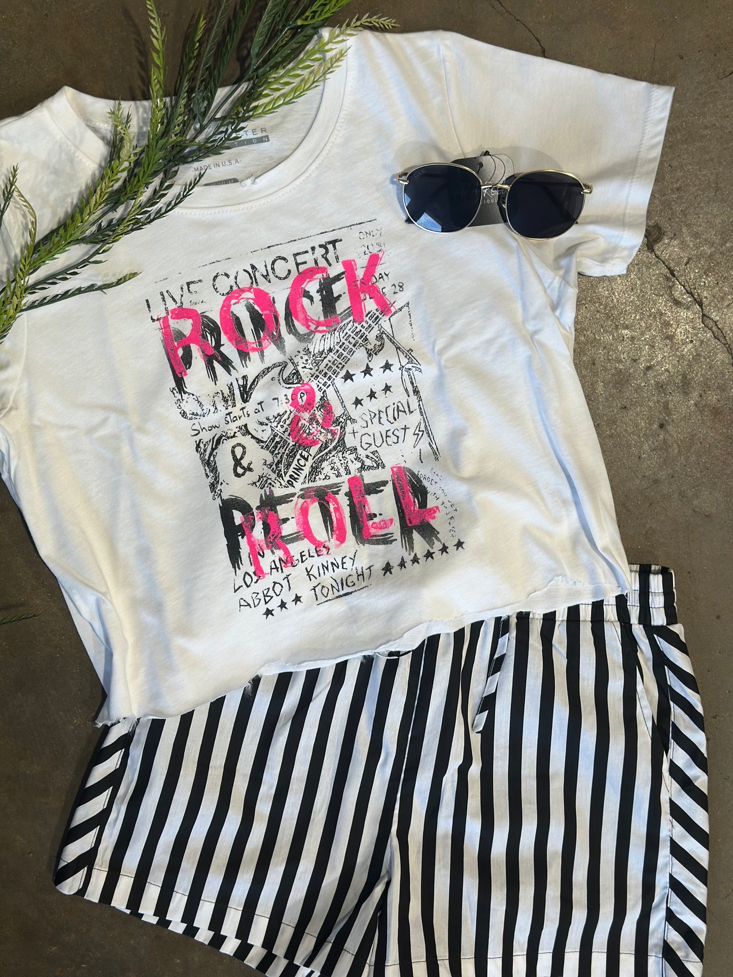 Rock N Roll Concert Cropped Tee