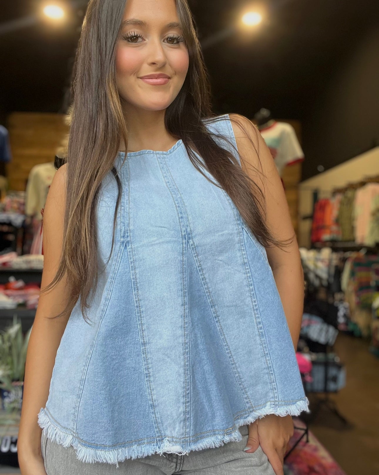 Daisy Denim Top