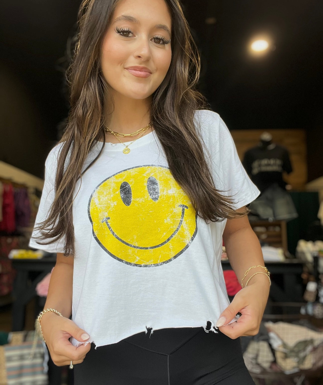 Smiley Vintage Crop Tee