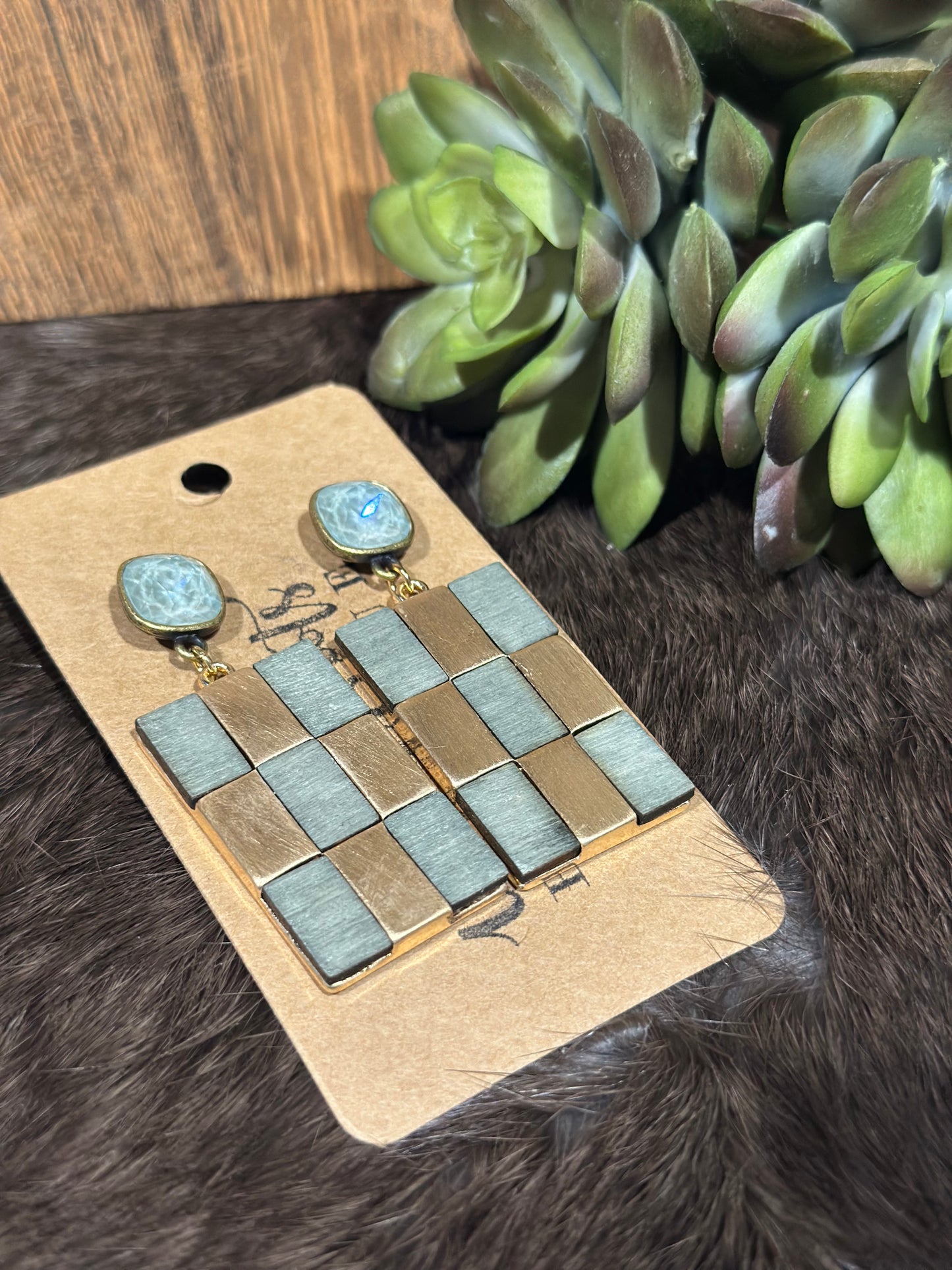 Checker Board Earrings