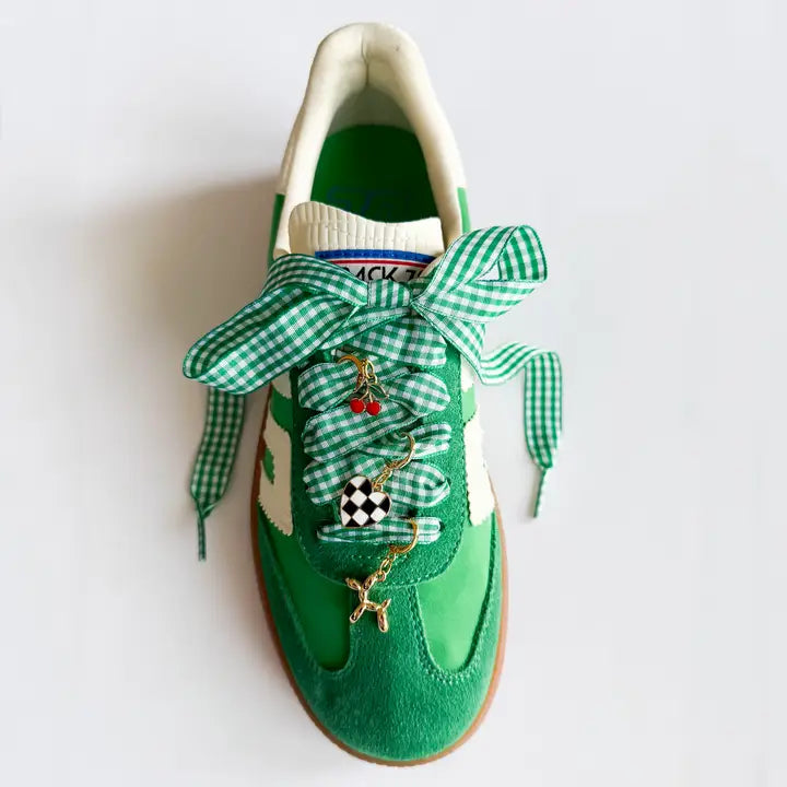 Gingham Shoe Charms & Lace Sets