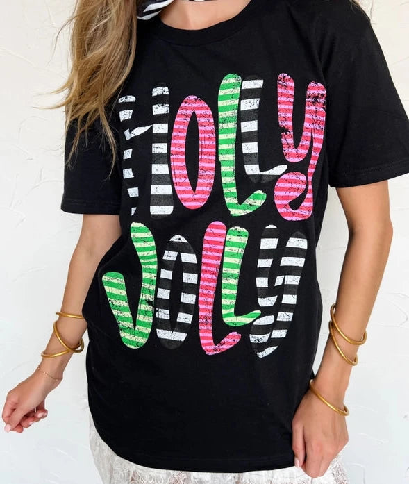 Holly Jolly Stripes Tee
