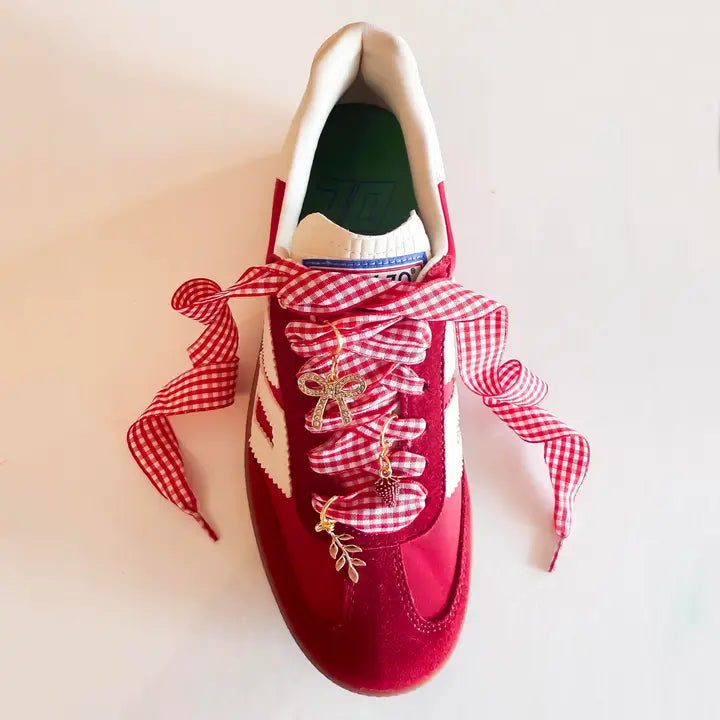 Gingham Shoe Charms & Lace Sets