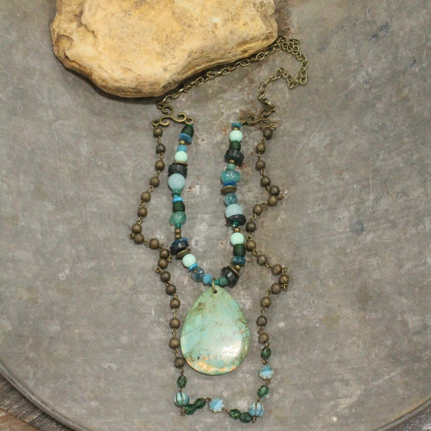 Turquoise Tear Drop Necklace