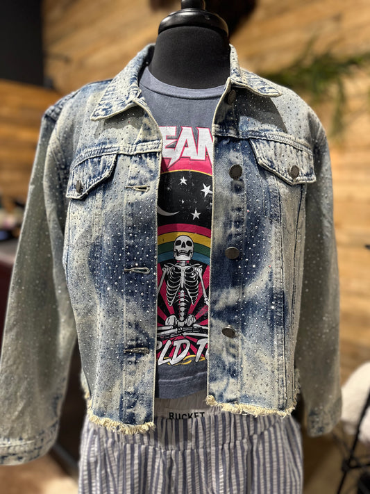 Rhinestone Crop Jacket