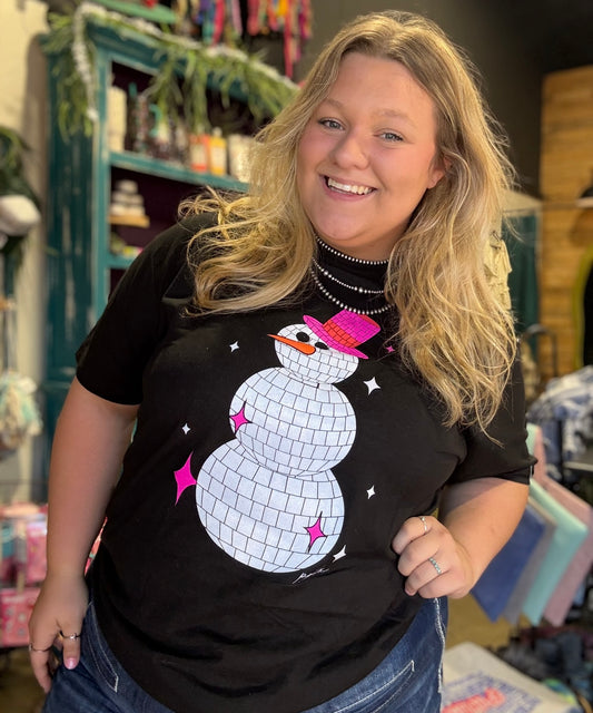 Disco Snowman Graphic Tee