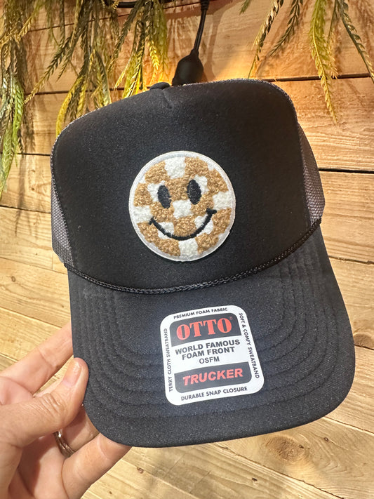 Checkered Smiley Trucker