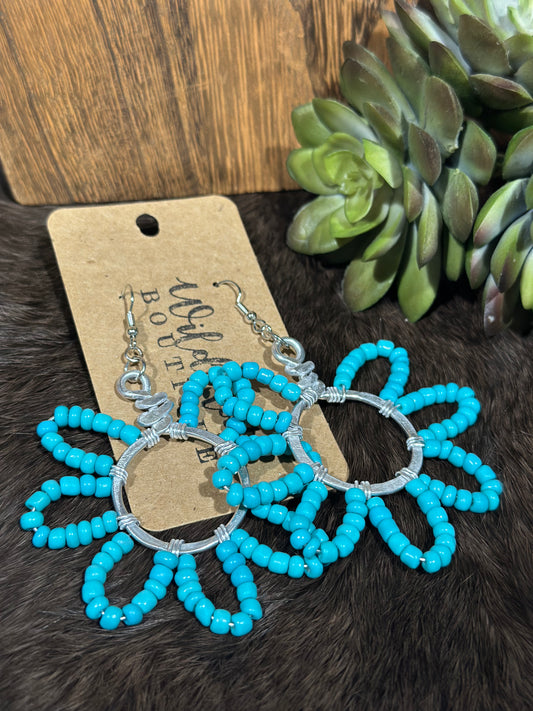 Beaded Flower Earrings