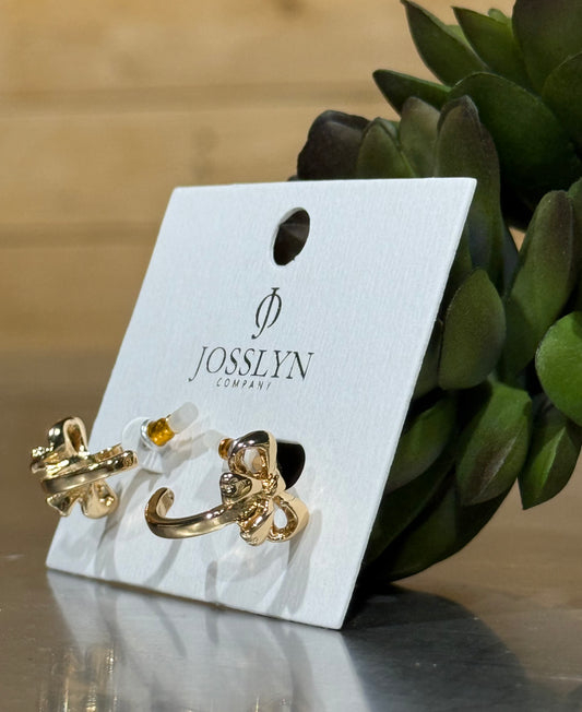 Bow Huggie Hoops