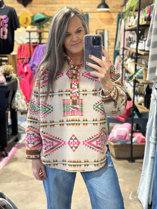 Aztec Fleece Pullover