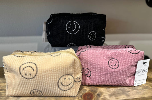 Smiley Face Corduroy Bag