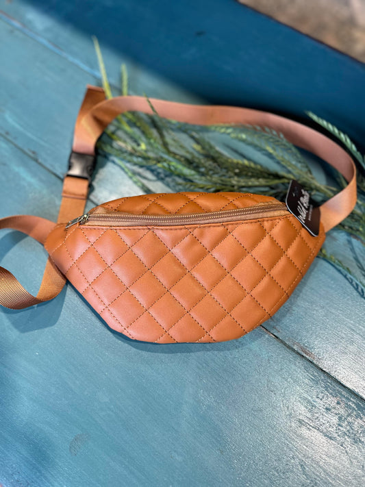 Faux Leather Stitched Bum Bag