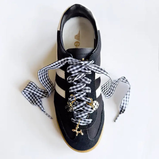 Gingham Shoe Charms & Lace Sets