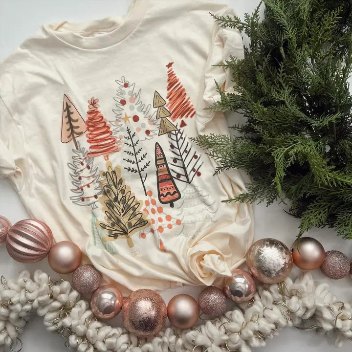 Boho Christmas Tree Graphic Tee