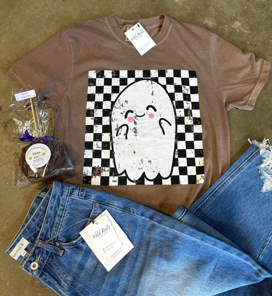 Checkered Ghost Graphic Tee