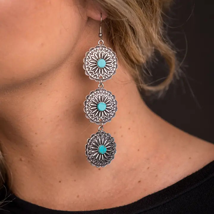 Flower Concho Earrings