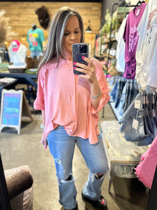 Coral Knit Tunic Top