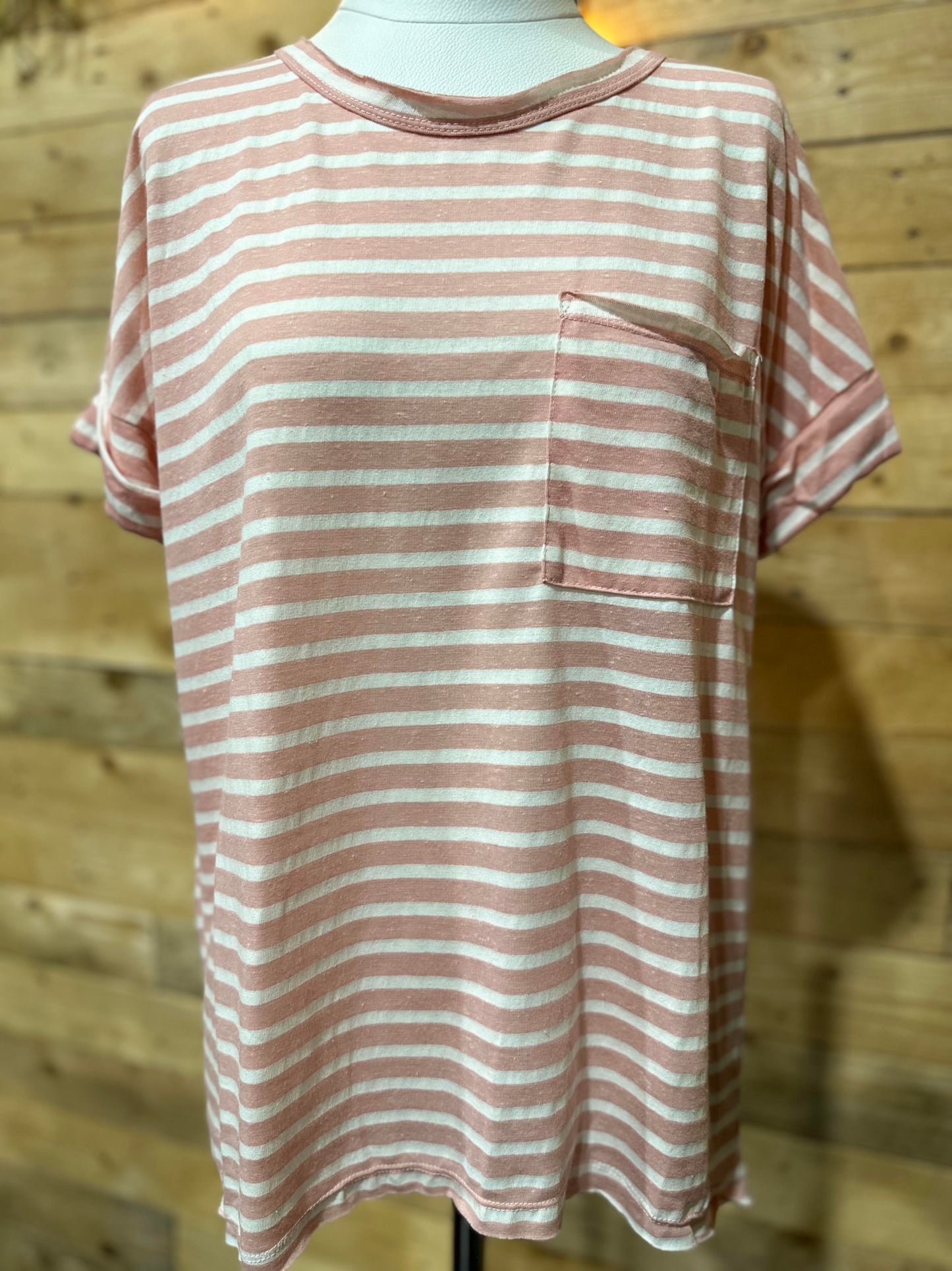 Basic Striped Pocket Tee