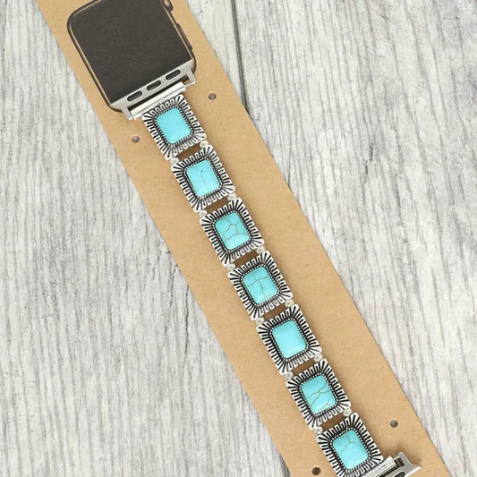 Rectangular Turquoise Apple Watch Band