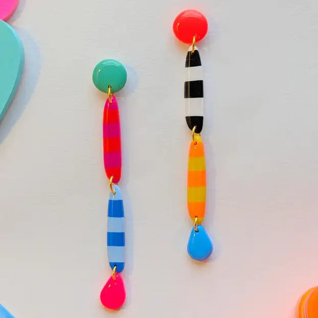 Retro Striped Earrings