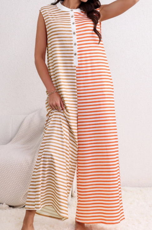 Oversized Striped Jumpsuit