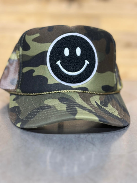 Smiley Camo Trucker Hat