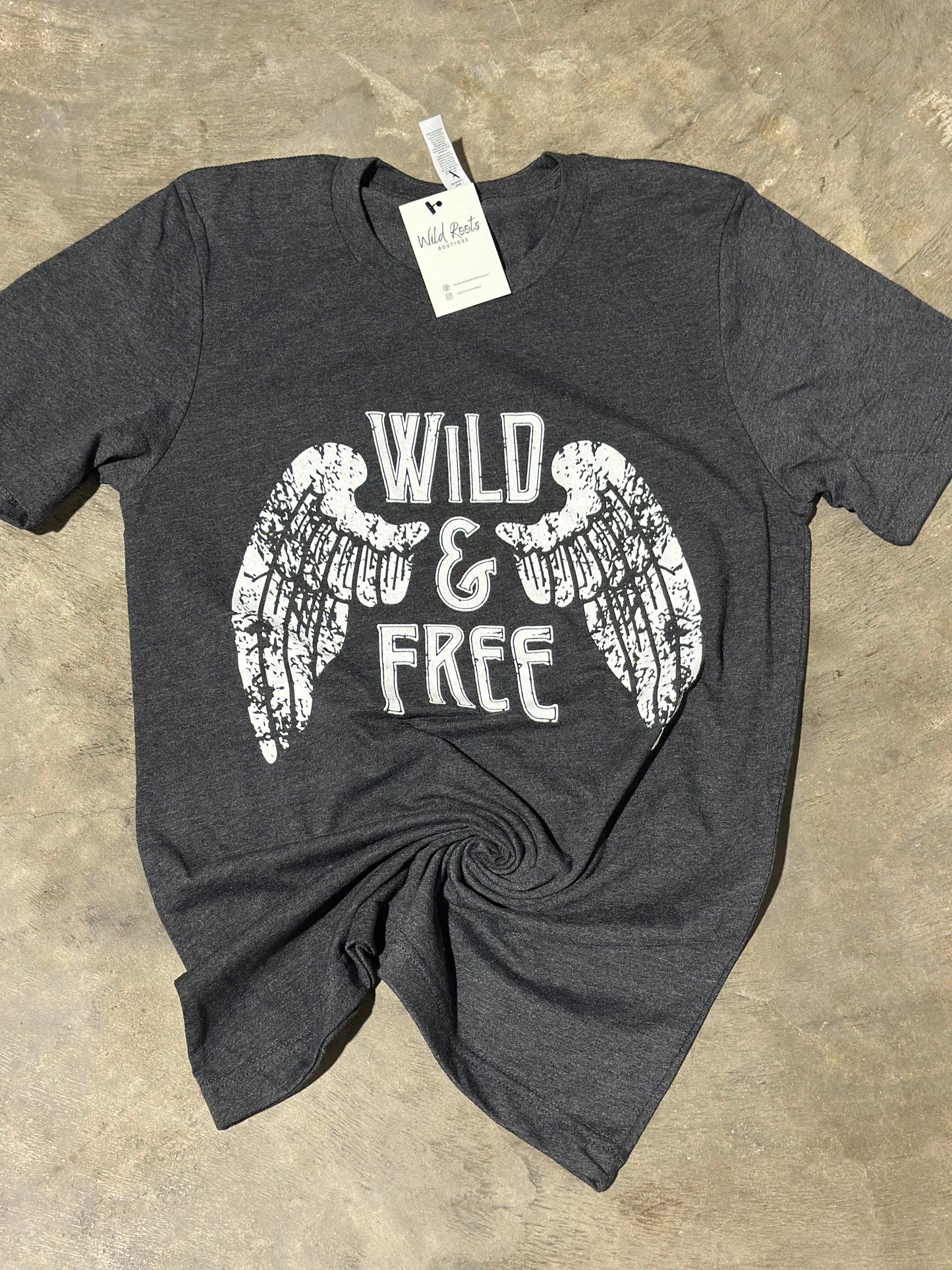 Wild & Free Gray Graphic Tee